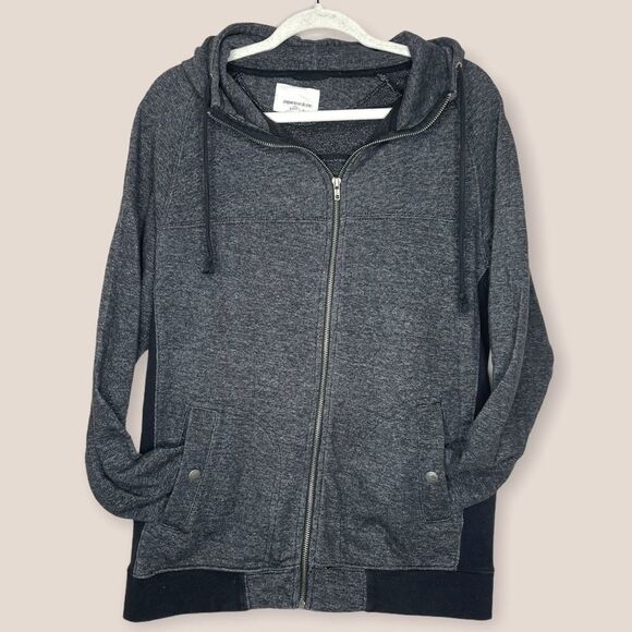 Paper Denim & Cloth black heather grey cotton zip up jacket‎ - Picture 1 of 9